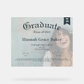 Afstuderen Keepsake Diploma Acryl Bord (Voorkant)