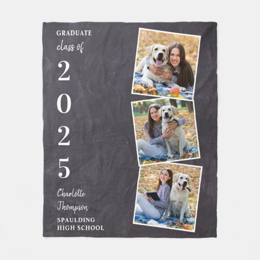 Afstuderen Keepsake Fotocollage Fleece Deken (Voorkant)