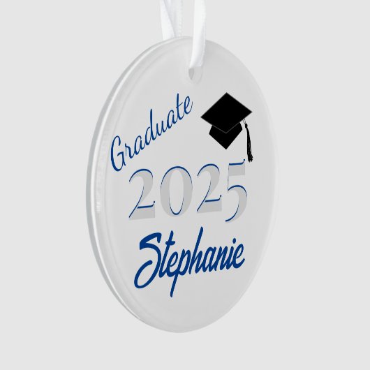 Afstuderen Keepsake in blauw Ornament (voorkant)