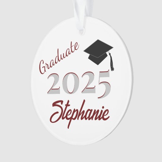 Afstuderen Keepsake in Maroon Ornament (voorkant)