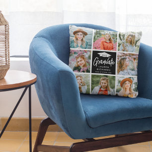 Afstuderen Keepslag 8 Foto Collage & Quote Gift Kussen