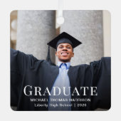 Afstuderen Kerstmis Metalen Ornament (Voorkant)