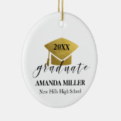 Afstuderen kerstsierfoto achteraan keramisch ornament (Rechts)