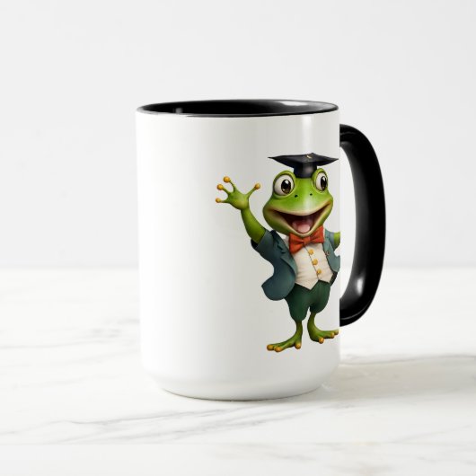 Afstuderen, kikker, afstuderen, pad, AI gegenereer Mok (Voorkant rechts)