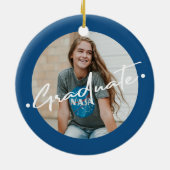 Afstuderen klas jaar en school afstuderen foto keramisch ornament (Achterkant)