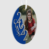 Afstuderen Klasse 2022 Foto Blue Silver Ornament (voorkant)