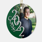 Afstuderen Klasse 2022 Foto Green Silver Keramisch Ornament (Links)