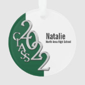 Afstuderen Klasse 2022 Foto Green Silver Ornament (achterkant)