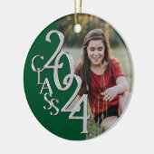 Afstuderen Klasse 2024 Foto Groen Zilver Keramisch Ornament (Links)