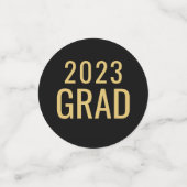 Afstuderen Klasse 3 Foto zwart Gold Confetti (Kleine voorkant)