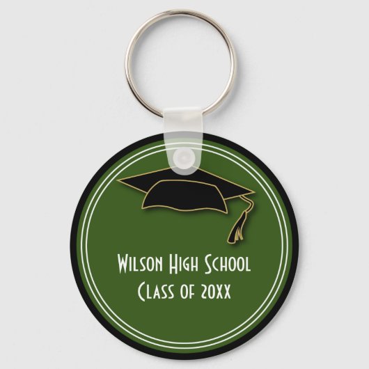 Afstuderen Klasse Keepomwille Green School Color Sleutelhanger (Voorkant)