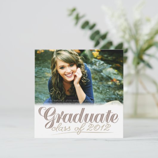 Afstuderen Klasse van 2012 Modern White Invite Kaart (Staand voorkant)