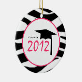 Afstuderen Klasse van 2012 Zebra Print & Roze Keramisch Ornament (Rechts)