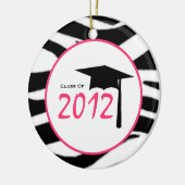 Afstuderen Klasse van 2012 Zebra Print & Roze Keramisch Ornament (Links)