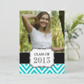 AFSTUDEREN KLASSE VAN 2013 BLAUWGROEN CHEVRON AQUA KAART (Staand voorkant)