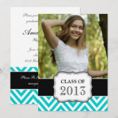 AFSTUDEREN KLASSE VAN 2013 BLAUWGROEN CHEVRON AQUA KAART (Voorkant / Achterkant)