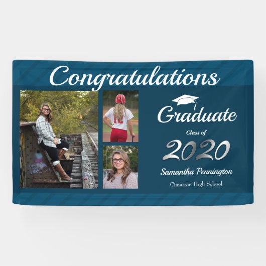 Afstuderen Klasse van 2020 Foto Collage Spandoek (Horizontaal)