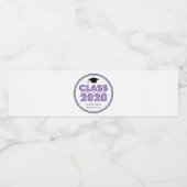 Afstuderen Klasse van 2020 in Lichten (Paarse) Waterfles Etiket (Enkel label)