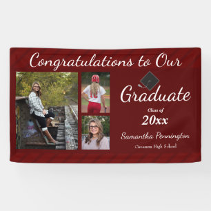 Afstuderen Klasse van 2021 Fotocollage Spandoek