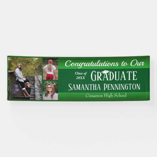 Afstuderen Klasse van 2021 Fotocollage Spandoek (Horizontaal)