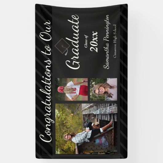 Afstuderen Klasse van 2021 Fotocollage Spandoek (Verticaal)