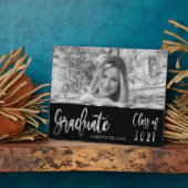 Afstuderen klasse van 2021 Zwart en Zilver Manuscr Fotoplaat (Zijkant)