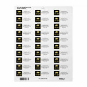 Afstuderen Klasse van 2023 Elegant Black Gold Foil Etiket (Full Sheet)