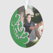 Afstuderen Klasse van 2023 Groen en Zilver Foto Ornament (voorkant)