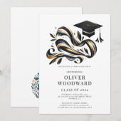 Afstuderen Klasse van 2024 illustratie Afstudeerde Kaart (Voorkant / Achterkant)