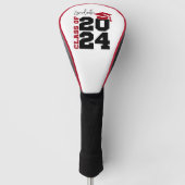 Afstuderen Klasse van 2024 Rood en Zwart Golfheadcover (Voorkant)