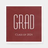 Afstuderen Klasse van 2024 Rood Servet (Voorkant)