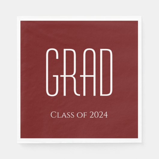 Afstuderen Klasse van 2024 Rood Servet (Voorkant)
