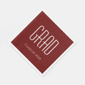 Afstuderen Klasse van 2024 Rood Servet (Hoek)