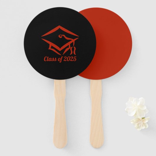 Afstuderen Klasse van 2025 BLKBRD Aanpassen Jaar Handwaaier (Voorkant en achterkant)