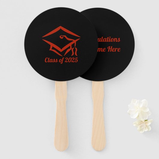 Afstuderen Klasse van 2025 BLKBRD Aanpassen Jaar Handwaaier (Voorkant en achterkant)