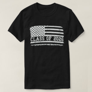 Afstuderen klasse van 2026 Senior Amerikaanse vlag T-shirt