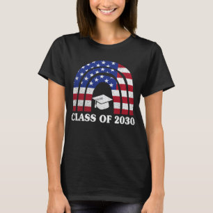 Afstuderen klasse van 2030 Rainbow American Flag T-shirt