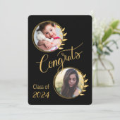 Afstuderen Klasse van 20_ Gold Glitter 4 pics Kaart (Staand voorkant)