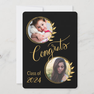 Afstuderen Klasse van 20_ Gold Glitter 4 pics Kaart