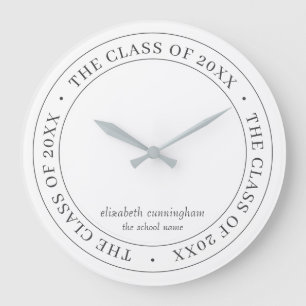 Afstuderen Klasse van 20XX Eenvoudige, moderne, aa Grote Klok