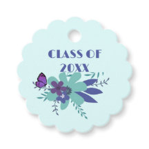 Afstuderen Klasse van 20XX Floral Blue Paarse