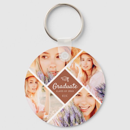 Afstuderen Klasse van 20XX Moderne Graduation Cap  Sleutelhanger (Voorkant)