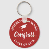 Afstuderen Klasse van Add Year Custom School Name Sleutelhanger (Achterkant)