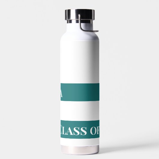 Afstuderen "Klasse van" Celebration Groen & Wit Waterfles (Links)