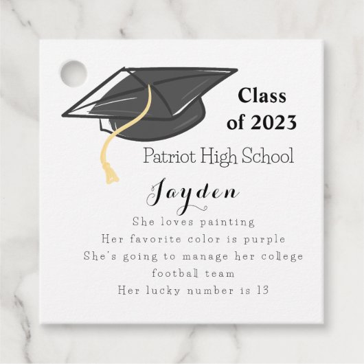 Afstuderen Klasse van het Afstudeerder Fact Pet Aa Bedankjes Labels (Voorkant)