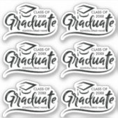 Afstuderen Klasse van Jaar 20XX Aangepast Afstuder Sticker (Voorkant)