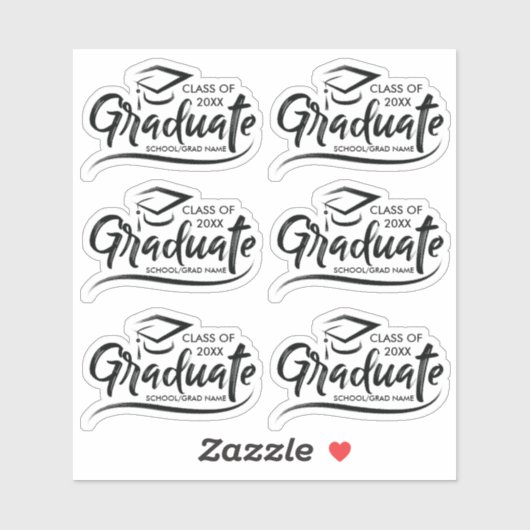 Afstuderen Klasse van Jaar 20XX Aangepast Afstuder Sticker (Vel)