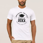Afstuderen klasse van (jaar) aangepaste naam wit t-shirt (Voorkant)