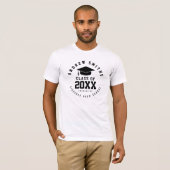Afstuderen klasse van (jaar) aangepaste naam wit t-shirt (Voorkant volledig)