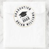 afstuderen klasse van... zwarte afstudeerder pet c ronde sticker (Tas)